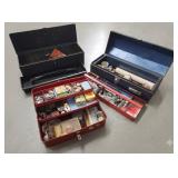 3 Vtg Metal Toolboxes Plus Contents Tools
