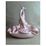 Mid-Century Camark ? pink ceramic Crane Flower