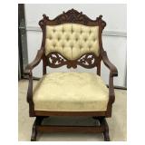 Antique Platform Rocker Rocking Chair , Tufted