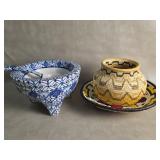 Mexican Ceramic Molcajete Salsa Bowl w/ Spoon &