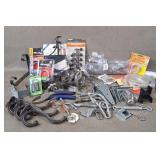 Hardware Lot - L Brackets, Wall Hooks, NIB Locks