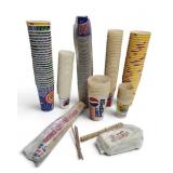 Vtg Pepsi & RC Cola Paper Cups Straws Napkins