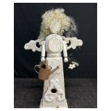 WOOD ANGEL BIRD HOUSE DECOR W/ WATERING CAN &