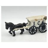 CAST IRON ICE WAGON W/ HORSE