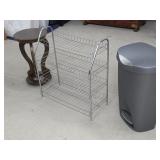 Plant Stand, Chrome Rack & Trash Can
