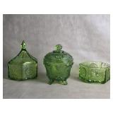 Jeanette Footed Candy Dish Green Harvest Grape &