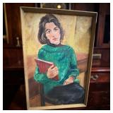 VTG Signed MCM Hand Painted Framed Art 21ï¿½ï¿½x30ï¿½ï¿½