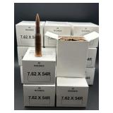 260 RNDS. 7.62x54R AMMUNITION RELOADS 13 BOXES O