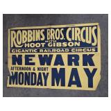Vtg. Robbins Bros. Circus With Hoot Gibson 1938