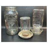 Vintage Chicken Waterers & Lg Dispenser Jar w/