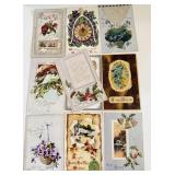 10 Antique Postcards New Year