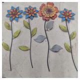 Folk Art Metal Flower Wall Decor