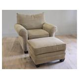 Corduroy Arm Chair & Ottoman by Bassett