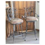 Pair of Modern Metal Frame Bar Stools