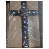 NOS  5 Pc Decorative Wall Mount Meta Crosses, Box