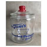 Tomï¿½s Toasted Peanut Glass Jar / Canister w/ Lid
