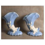 Vintage Weller Pottery Cameo Blue Cornucopia