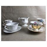 Queen Anne Blue Floral Teacup & Saucer Rosina