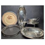 Vintage Ornate Silverplate Serving Trays ++