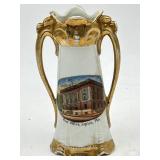 VINTAGE PORCELAIN SOUVENIR VASE JOPLIN, MO. POST