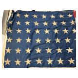 Worn & Discolored 48 Star American Flag 55ï¿½ï¿½x82ï¿½ï¿½