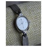Ladies Elgin 10K RGP GF White Gold Wrist Watch