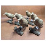 6 NOS Resin Birds