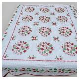 Hand Quilted Strawberry Cross Stitch Quilt 82ï¿½ï¿½