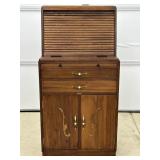 Mid Century Paidar Barber Shop Cabinet, Roll up