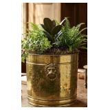 Large 14" Brass Lion Planter (Planter only,