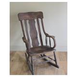 Antique Weathered Bentwood Rocking Chair