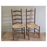 Two Vintage Ladder Back Side Chairs