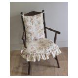 Antique Splayed-Leg Arm Chair w/ Upholstery