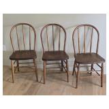 Three Antique Bow-Back Side Chairs
