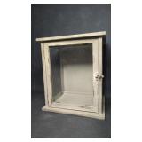 Rust Glass & Gray Painted Wood Display Box