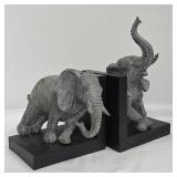 LEANING ELEPHANT BOOKENDS HEAVY