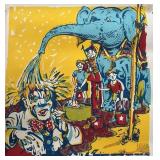 Vintage Circus Poster Blank w Elephant & Clown