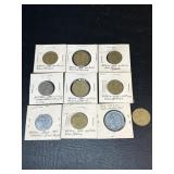 Foreign Coins Mexico Pesos , Italy