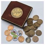 SEATED LIBERTY DIME, WHEAT PENNIES, LINCOLN