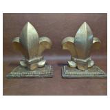 Brushed Gold Vintage Fleur de Lis 7ï¿½  Bookends