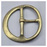 OLD BRASS BELT BUCKLE HAS A NAUTICAL SYMBOL AS A