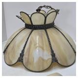 HANGING SWAG GLASS LAMP NEEDS REPAIR