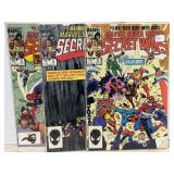 3 Marvel Secret Wars Comics Stickers shown are