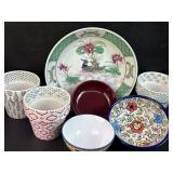 Lot of Pottery/ Ceramic Bowls & Flower Pots
