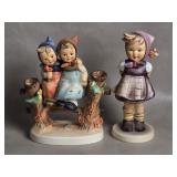 Vtg Hummel Figurines Coquettes 2 GirlsSitting on