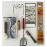 Vintage Kitchen Utensils - Red & Green Handle