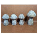 4 Concrete Garden Mushrooms