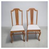 Pair of Refinished Vintage Oak Side Chairs