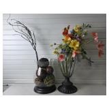 Pair Of Modern Glass Vases Caged Glass Look Faux