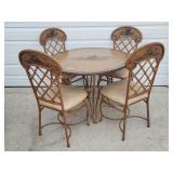Chicken Themed Dining Table With 4 Chairs Metal